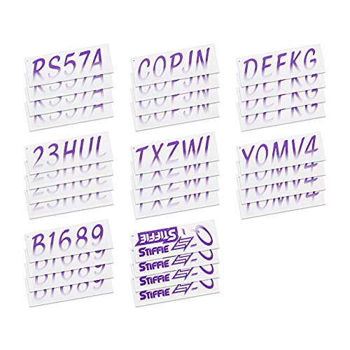Image of STIFFIE Whipline Purple /White 3 inch Boat & PWC Registration Decals • Numbers Letters Stickers