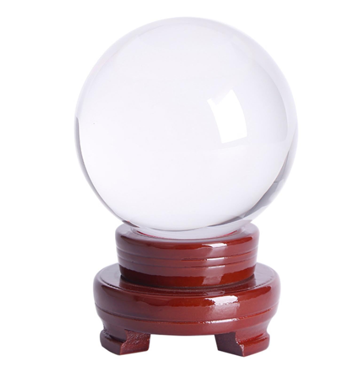 BJXKHFPIV Clear Crystal Ball Figurine Glass Art for Room,Crystal Decorative Balls with Stand, FengShui Divination Spheres Magic Ball for Photography,Family Decorative,Magic,13cm/5.1in