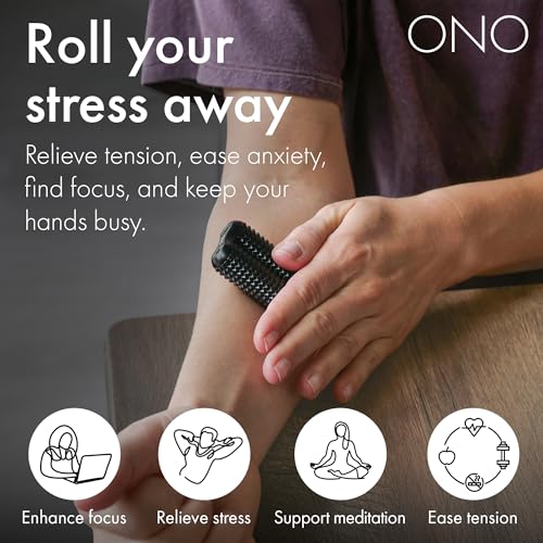 Image of ONO Roller - Handheld Fidget Toy for Adults | Help Relieve Stress, Anxiety, Tension | Promotes Focus, Clarity | Compact, Portable Design (Acupressure, Full Size - Aluminum)