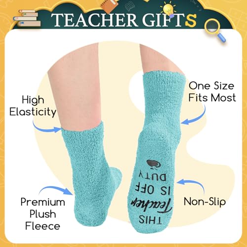 Image of HAPPYPOP Teacher Appreciation Gifts Ideas - Thank You Cool Gifts for Teacher, Funny Fuzzy Socks for Women Men