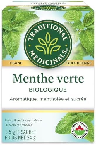 Traditional Medicinals - Organic Spearmint Herbal Tea (Pack of 1) - Refreshing and Minty - 16 Tea Bags Total