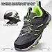 UOVO Boys Running Shoes Kids Hiking Tennis Fashion Sneakers Breathable Lightweight Non-Slip Outdoor Walking Sports Trail Shoes Grey Green 11