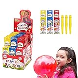 BILIPO 3Pcs Magic Balloon-Large, Bubbles for Kids Outside, Bubble Blowing Products, Bubble Toys, Bubble Balloon, Toddler Outdoor Toys,Plastic Balloons Variety Pack, 3 Tubes of Assorted Colors