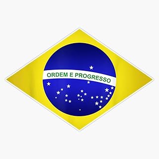 Soccer Football Brazilian Flag Sticker Vinyl Decal Bumper Sticker 5"