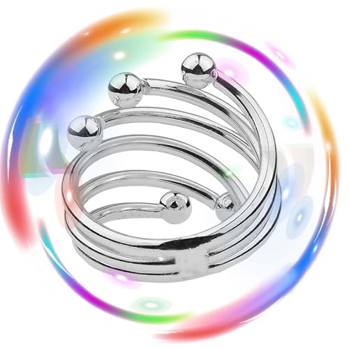 Multi-Bobine EnveloppéE En Acier Inoxydable Lisse Stretch Trainer Ringwith Points -K + 3 (Argent)