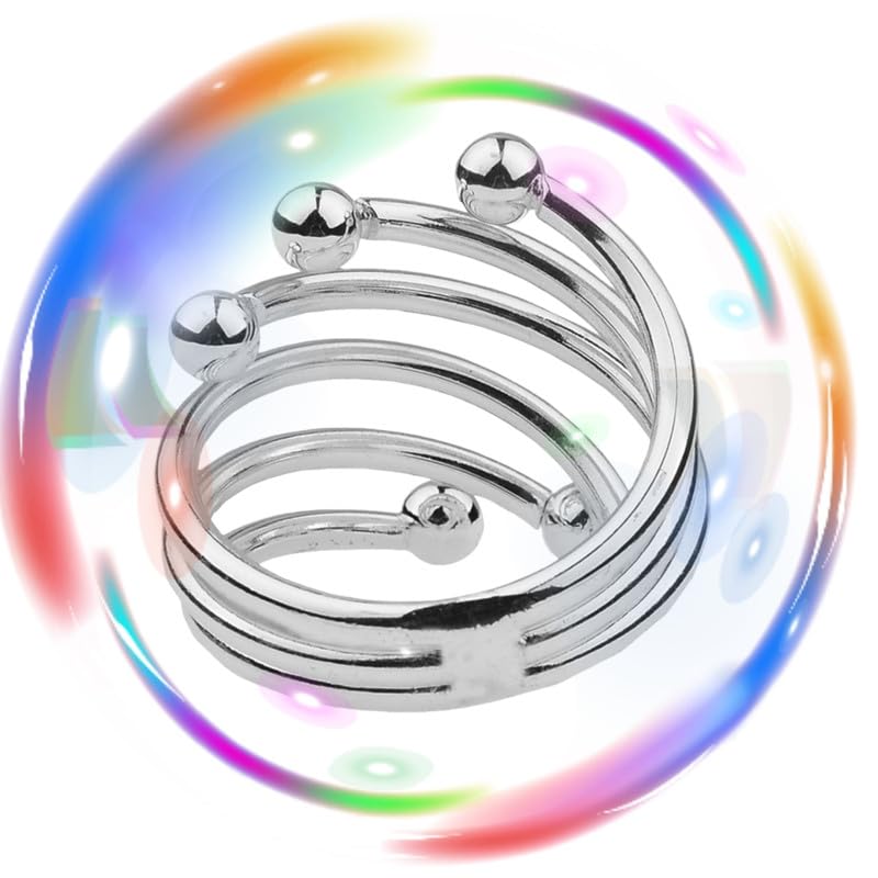 Multi-Bobine EnveloppéE En Acier Inoxydable Lisse Stretch Trainer Ringwith Points -K + 3 (Argent)