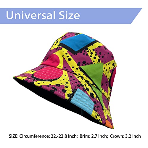 2Pcs 80S/90S Rapper Hip Hop Bucket Hat For Men Women, Reversible Double-Side-Wear Sun Hats, Summer Travel Beach Caps #TOP5