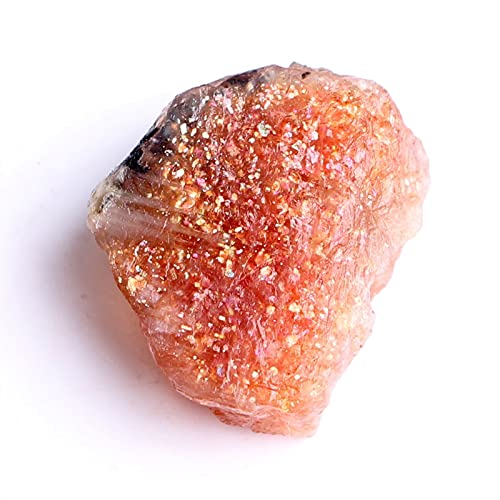 GHJGHJ Sammlung 30g Natürlicher rauer Sonnenstein Mineralquarz Kristall Anhänger Unregelmäßiger Rohstoff Edelstein Reiki Kristall Schmuck Natürlich (Color : Large Sunstone 50g)