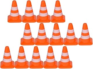 Mini Traffic Cones,14 Pcs Traffic Cones Mini Road Parking Signs Roadblock Toy Track Cones Sports Activity Cones Kids Outdoor Activity Construction Party