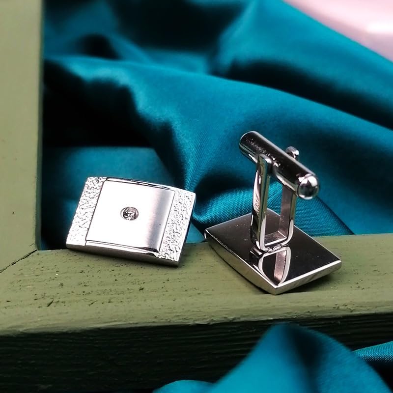 Gemelli per Camicia retrò in Acciaio Inossidabile Color Argento, Gemelli Quadrati Creativi Americani per Matrimoni, Feste E Anniversari