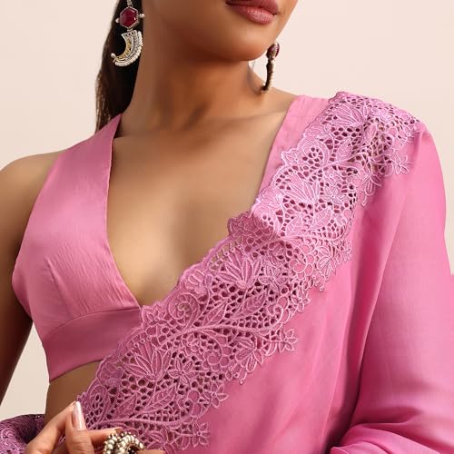 KALKI pink tussar silk saree in tussar silk – image 5