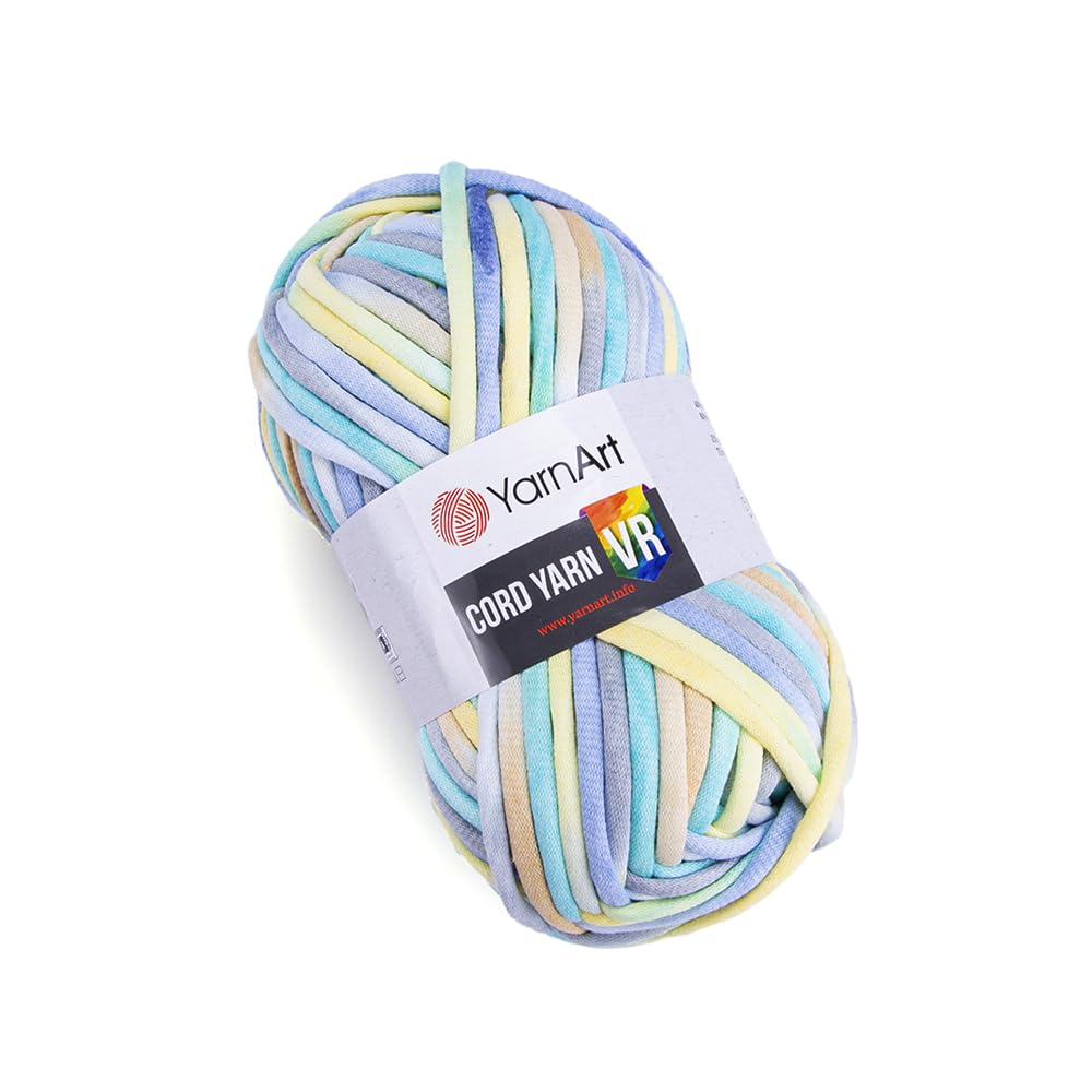 YarnArt Cord Rainbow Yarn - Cotton Polyester Crocheting and Knitting Yarn - Home Decoration Yarn for Baskets, Doormats, Rugs, Supla, Cushions,
