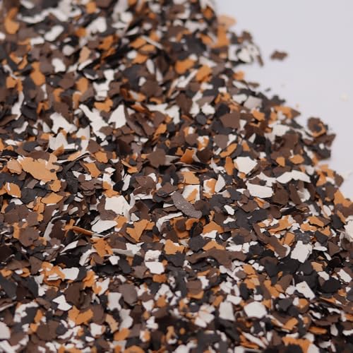 Blend Color Chips para Garage, Escamas Epóxicas para Pisos de Concreto, Pintura Decorativa para Paredes Interior y Exterior (6LB, Negro, Blanco, Café, Naranja)