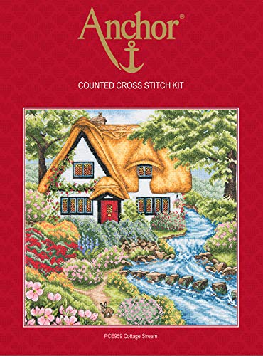 Anchor Cross Stitch Kit: Cottage Stream, Multi, 20 x 30cm