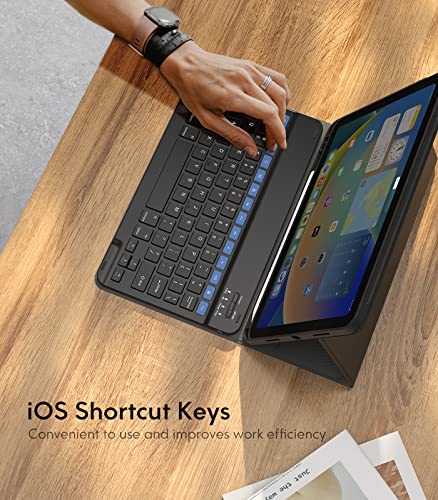 Chesona Keyboard Case For Ipad 10Th Generation 10.9Inch - 2022, Detachable Bluetooth Keyboard, Stand Folio Keyboard Cover With Pencil Holder, Rechargeable Keyboard For New Ipad 10Th Gen 2022, Black #TOP4