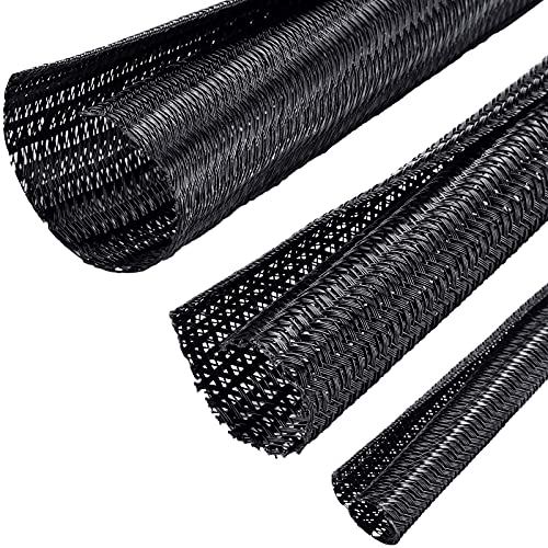Manchon de protection pour câbles Boao noir lot de 3 gaines pour cordon USB et audio