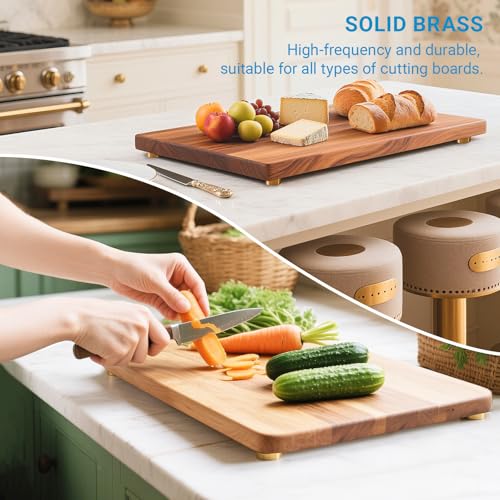 Set de 8 patas para tabla de cortar en latón con base antideslizante miniatura 4