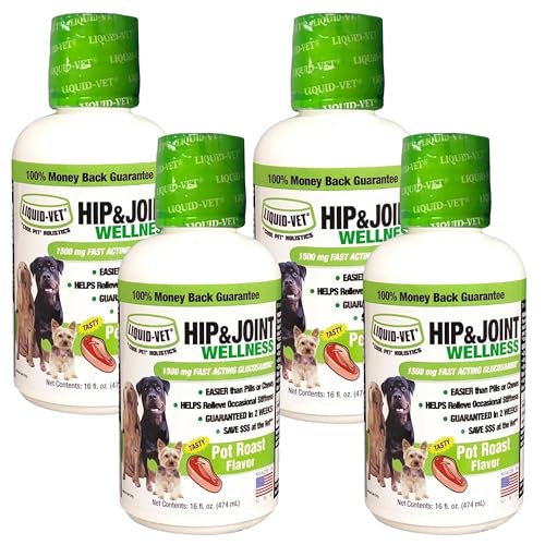 LIQUID-VET K9 Hip & Joint Formula, Chicken Flavor, 16 oz (Pack of 4)