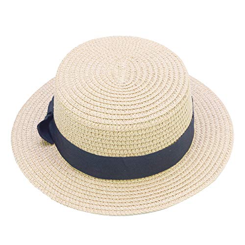 Straw Hats Kids Boys Girls Skimmer Hat Sun Beach Panama Hat2