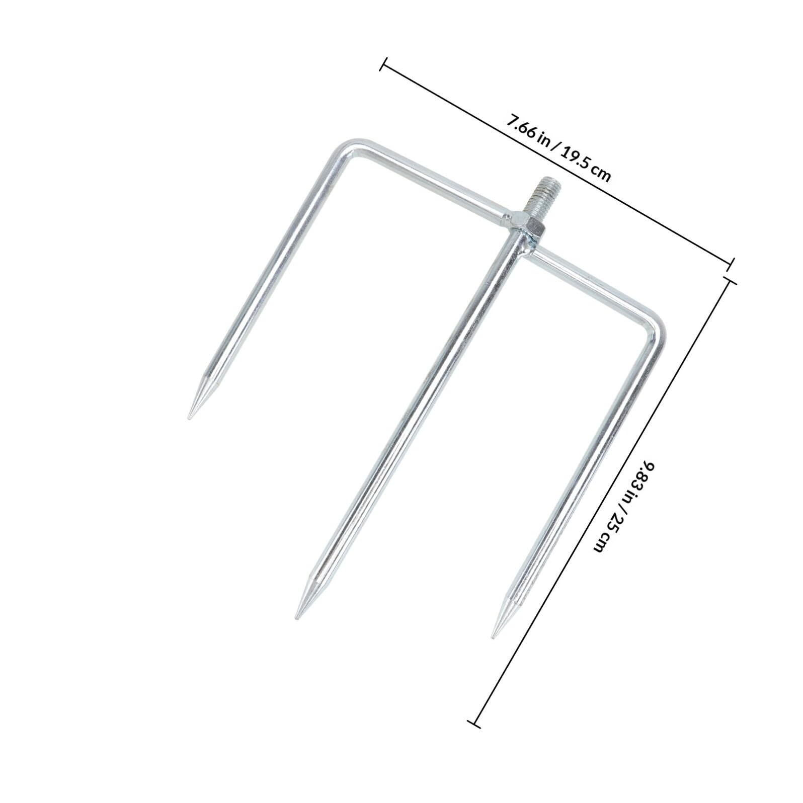 Ancre de parasol de plage en acier de 12 mm avec base de fourche robuste pour extérieur et jardin, installation facile pour jardin et jardin