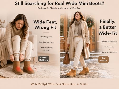 Image of 100% Sheepskin Mini Boots with Arch Support Options: Warm to -22F