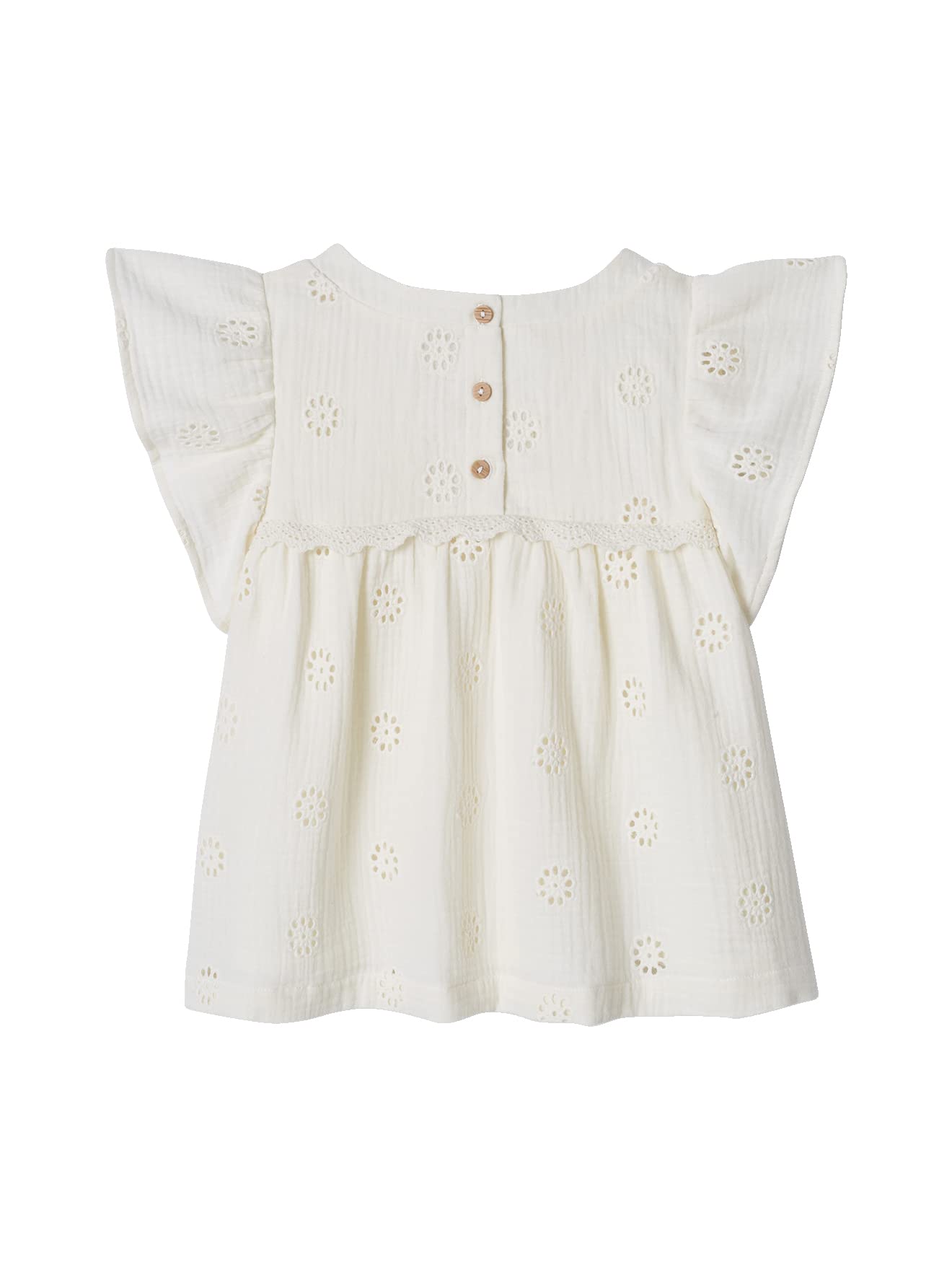 Vertbaudet Mädchen Bluse mit Lochstickerei