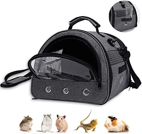Bird Travel Carrier with Water Bottle Holder: Which One Stands Out? 5 Zhilishu Guinea Pig Carrier, Small Pet Hamster Carrier Bag, Rabbit Bunny Travel Carrier Outdoor Handbag, Breathable Carrier for Small Animals with Water Bottle Holder & Removable Liner (Grey)