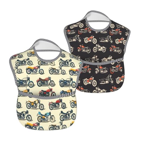 Kawaii Frog Seamless Cute Baby Bibs Set Of 2 Packs For 6-24 Months Waterproof Washable Fabric For Boys Girls2