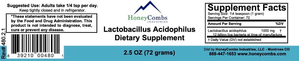 HoneyCombs Lactobacillus Acidophilus Powder, 2 oz