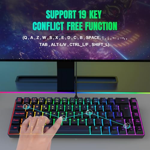 Teclado Mecánico Gamer Zunated6ey0sf7-11 USB miniatura 6