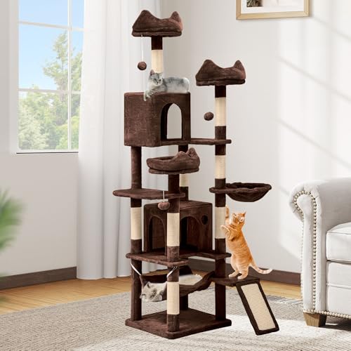 DWVO Torre para Gatos Multi-Nivel 75 in Marrón miniatura 1