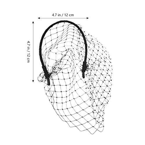 Lurrose Headband With Black Veil Hair Hoop Headband Simple Elegant Mesh Headdress For Woman Girl (Black) #TOP1