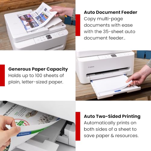 Image of Canon PIXMA TR7120 Wireless Color Inkjet Printer, Duplex Printing, White - Home Printer with Copier /Scanner, Auto Document Feeder, Compact Design, Intuitive Control Panel