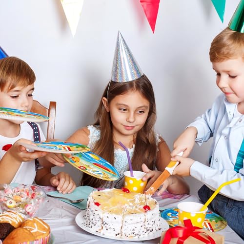 Fesciory PLATES053-BEACH 96 Pcs Beach Birthday Party Plates Napkins Forks Supplies Tableware Set Disposable Paper Beach Theme Decoration thumb #5