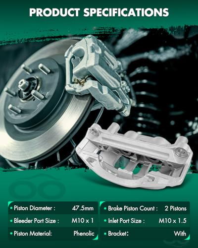 Image of SCITOO 18B5307 18B5306 Rear Left & Right Disc Brake Calipers w /Bracket Fit For Chevrolet For Silverado 2500 HD 2011-2019,For GMC For Sierra 3500 HD 2011-2019, Double Pistons