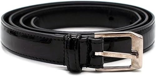 Cinturón Slim de Cuero Negro de Charol de Saint Laurent 95 de segunda mano