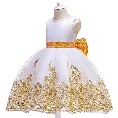 Embroidery Bowknot Birthday Girl Dress Junior Flower Girl Dresses Formal Pagent Party Gowns4