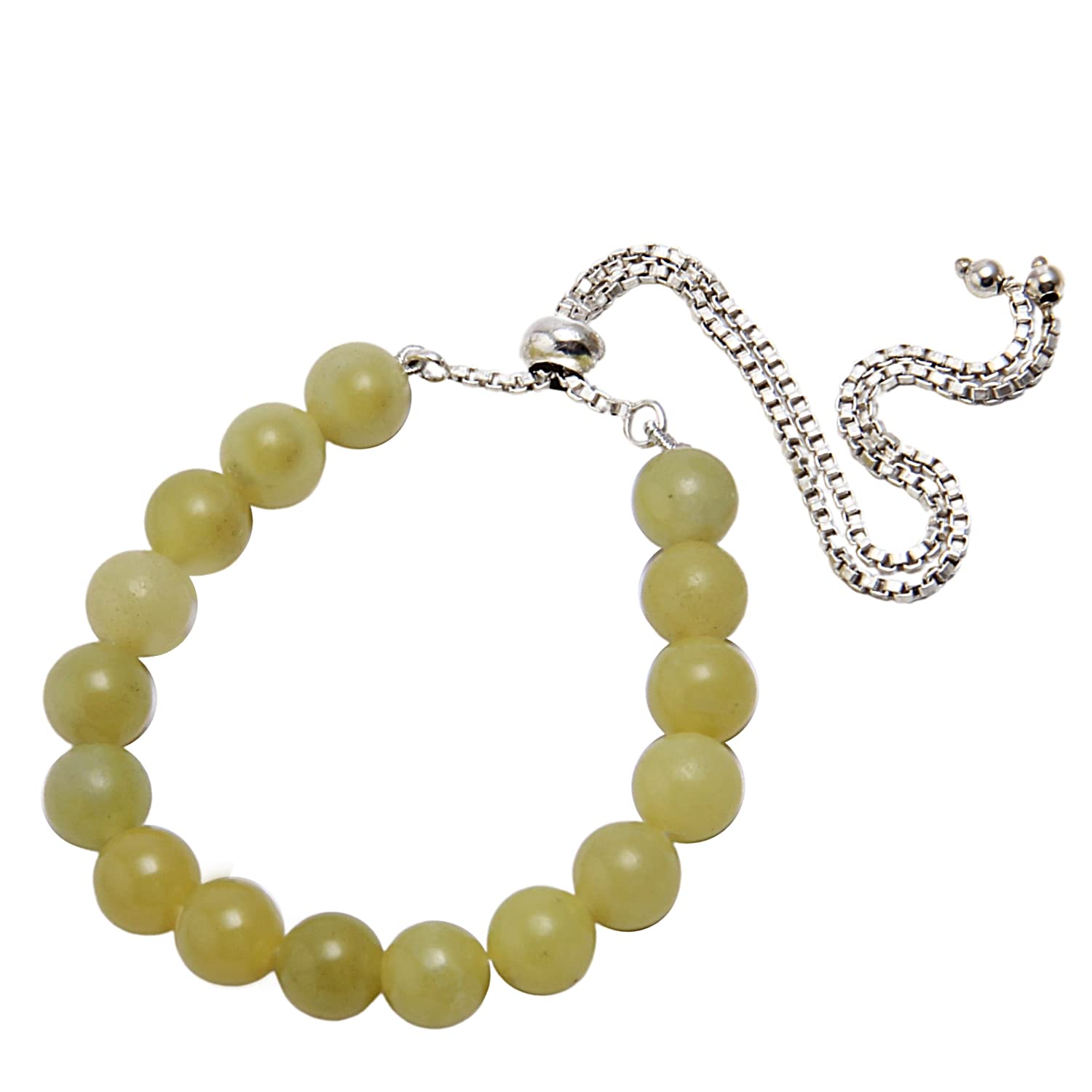 Taruna Biyani Multi-Color Semi Precious Gemstone 8MM Bead Size Adjustable Bracelet for Women Girls (Neon Green Jade) (B09TTBFMF7) Amazon Price History, Amazon Price Tracker