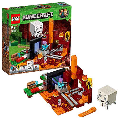 LEGO Minecraft - Portal al Infierno, Juguete de Construcción Educativo y Divertido del Videojuego para Niños y Niñas de más de 8 Años (21143)