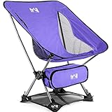 Trail Hawk Lightweight Camping Chair Portable Compact Ultralight Folding Seat with Ground Mat and Bag (Purple)