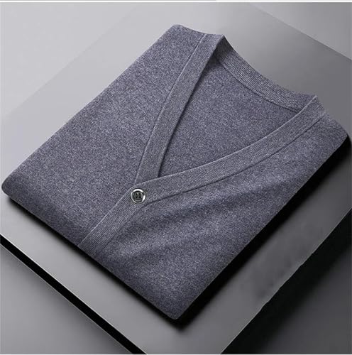 Men's Sleeveless Sweater Vest Fashion Solid Color V-Neck Button Down Knitted Cardigan Vest3