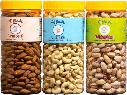 See full amazon price history chart for 41Foods Premium Dry Fruits & Nuts Combo of Healthy Fresh Raw Whole Cashew Real Californian Almond Kernal Californian Roasted & Salted Pistachios Shelled (150gm x 3) 450g | Badam Kaju Pista | Nutritious & Delicious Mixed Dry Fruit Jar Pack Anytime Sna 41Foods Premium Dry Fruits & Nuts Combo of Healthy Fresh Raw Whole Cashew Real Californian Almond Kernal Californian Roasted & Salted Pistachios Shelled (150gm x 3) 450g | Badam Kaju Pista | Nutritious & Delicious Mixed Dry Fruit Jar Pack Anytime Sna (B0B59YPMJH) Amazon Price History, Amazon Price Tracker