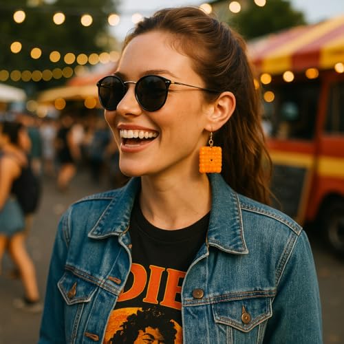 Cheese Cracker Earrings – Fun, Snack-Inspired Fashion Earrings3