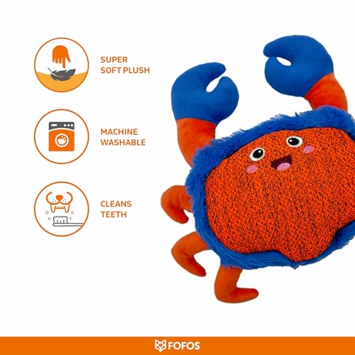 Image of BarkButler x FOFOS Summer Soft Dog Toy Crab - Plush & Squeaky Toys for Dogs, Dog Toys for Medium Dogs (0-20kgs) - Red