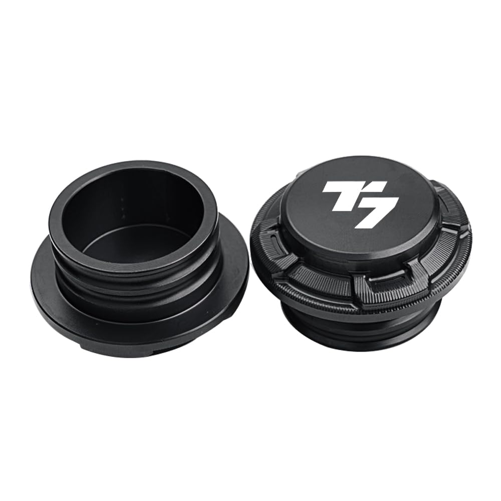 Pour Tenere 700 Tenere700 XTZ 700 T700 T7 Rallye 2019-2025 2026 CNC Alliage d'aluminium Trou de Cadre de Moto Étanche Décoratif Protection Bouchons Capuchons Accessoires (Noir)