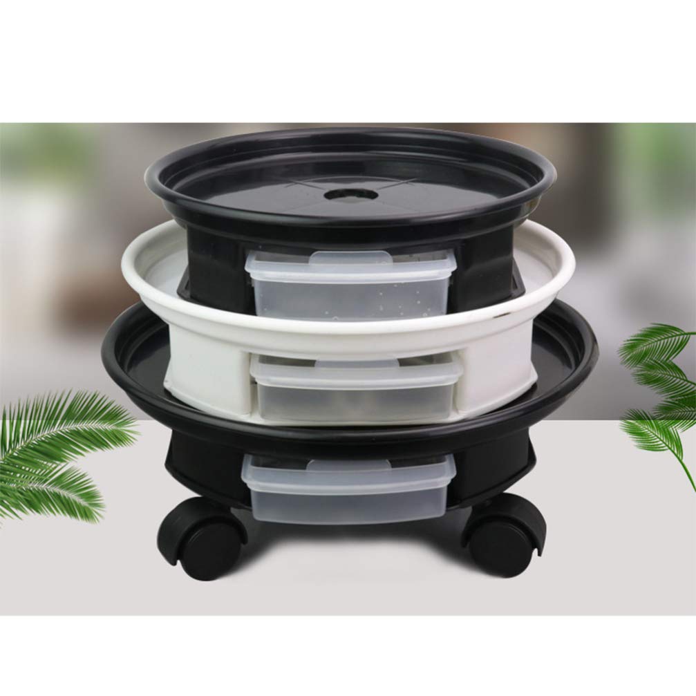 HEMOTON Rollbarer Pflanzenuntersetzer 13 Zoll Mit Rollen Und Stoppbremse Mobilität Für Blumentöpfe 33X33X7 cm Ideal Für Garten Und Balkon Pflanzkübel Transporthilfe Und Schutz
