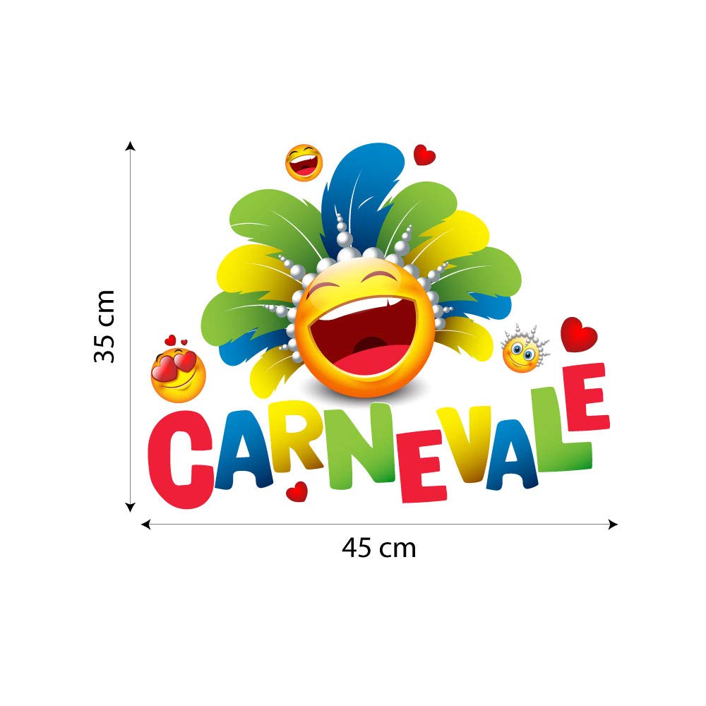 Kina Vetrofania Carnevale Riutilizzabile – Adesivo Per Vetrine Con Effetto Ventosa – 100% Trasparente, Stacca E Attacca, Decoro Per Negozi - 3