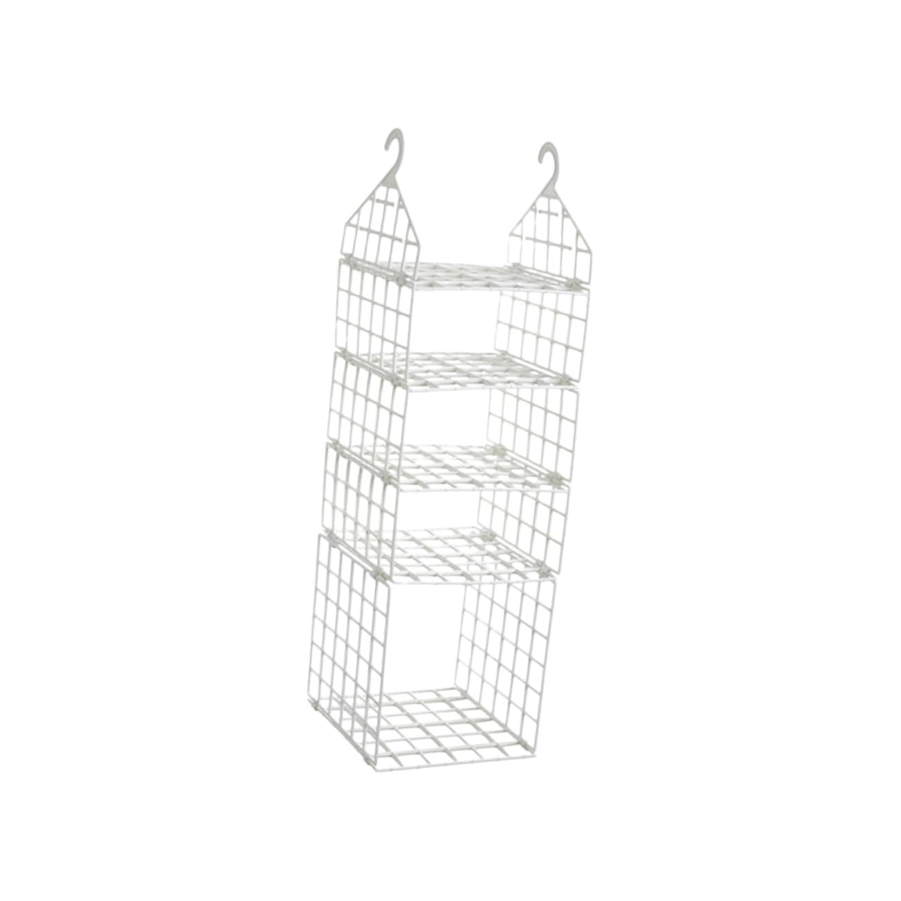 Mikikit Organizador de Armario Multi Capas, Blanco, Colgante Plegable de PP