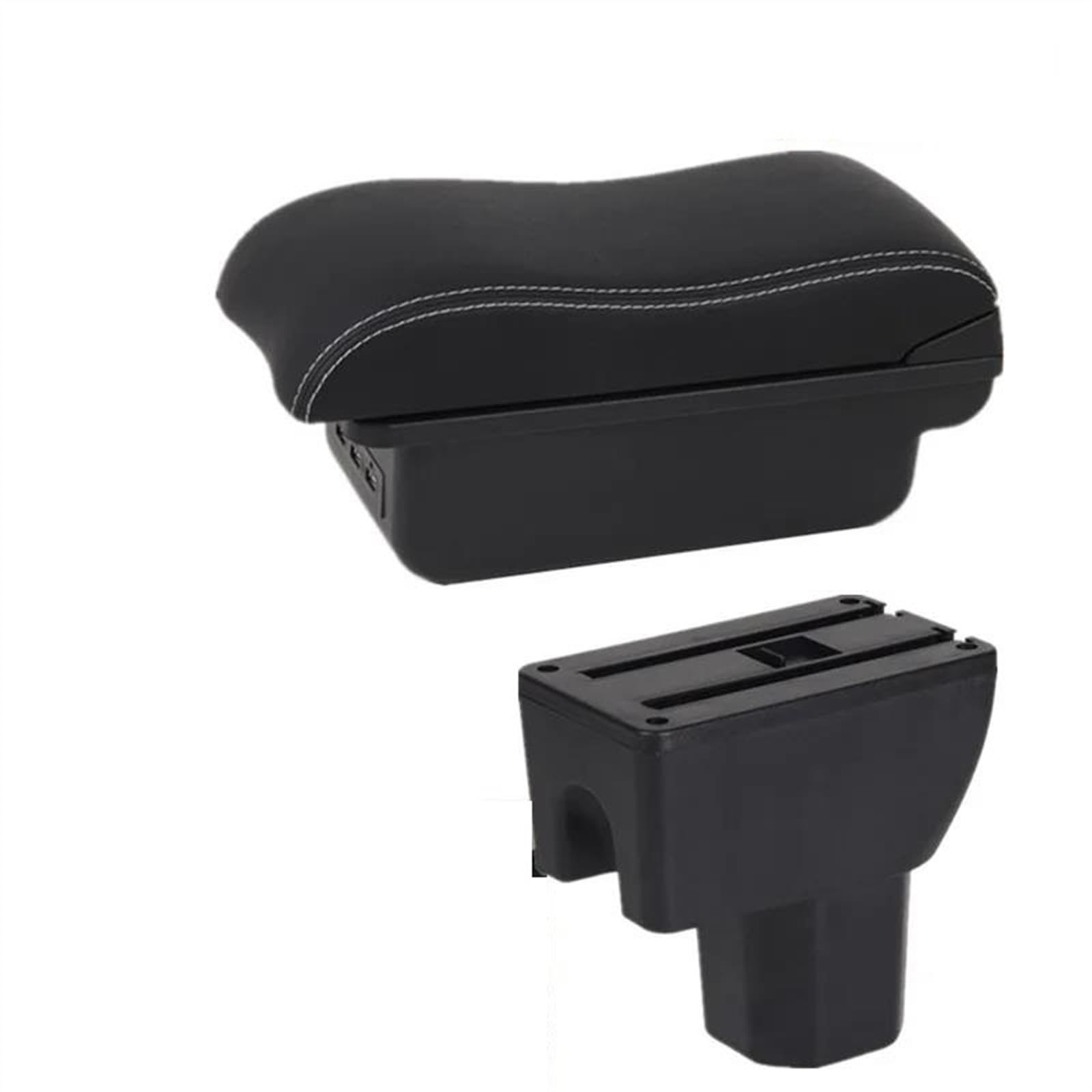 NMJLQW Storage Rack Car Interior Accessories Center Console Storage Box Multifunctional Armrest Storage Box For Splash(B2 white line 3USB)