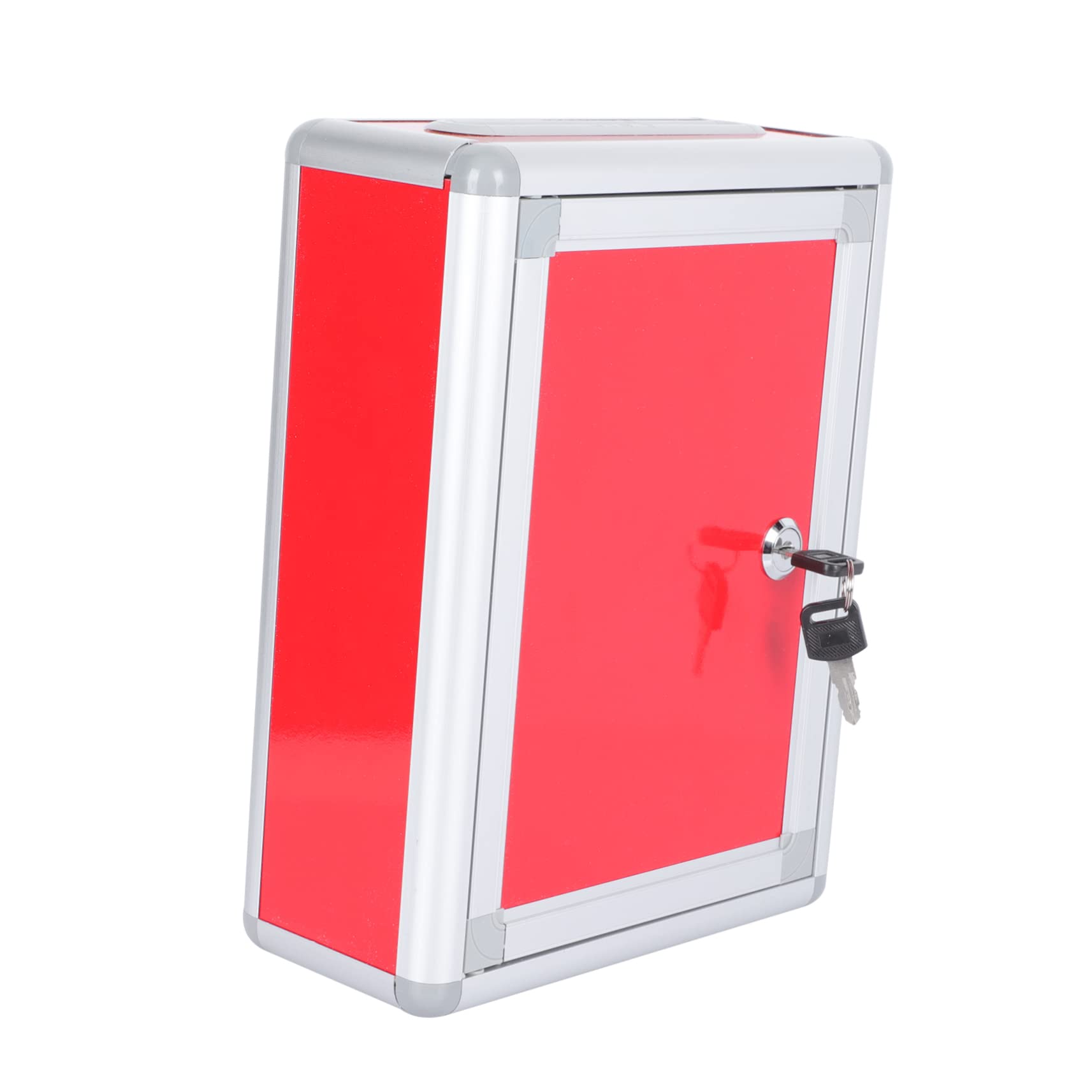 Alipis 1pc Suggestion Box Letter Boxes for outside Wall Mount Safe Metal Mailbox Post Lock Ticket Container Retro Decor Steel Blank Card Office With Key Medium Fiber Baking Varnish Board
